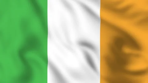 Ireland flag waving loop animation 4K video National symbol Stock Footage 309629028