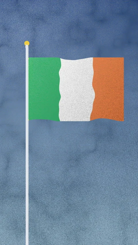 Ireland flag waving loop texture motion graphic animation backdrop Stock Footage 347057291
