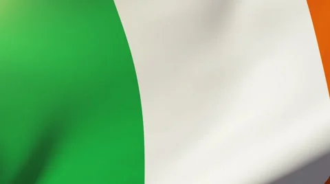 Ireland flag waving in the wind. Looping sun rises style.  Animation loop Video stock 47974090