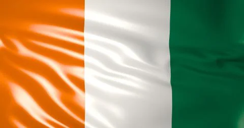 Ireland flag in the wind.  3D illustration. 4K quality Illustrazione stock