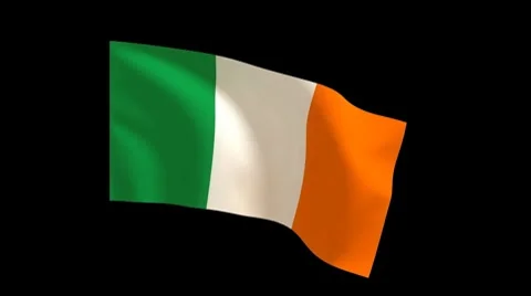Ireland flag_015 Stock Footage
