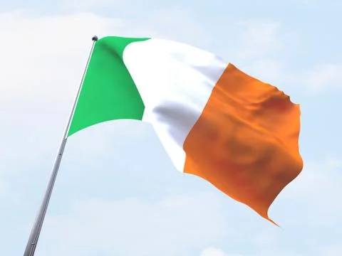 Ireland flying flag isolate on white background. 스톡 일러스트