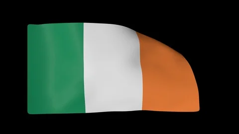 Ireland Full Flag plus Alpha Channel 库存影片 87250704