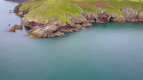 IRELAND GolfCourse Ariel View Cliffs Stock Footage 170266797
