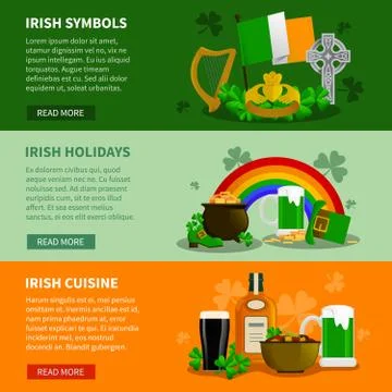 Ireland Horizontal Banners Stock Illustration