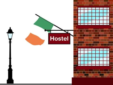 Ireland Hostels Vector Illustration Stock Illustration