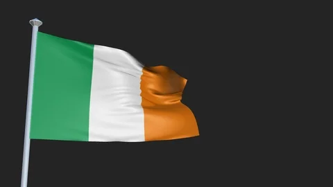 Ireland - Loopable 3D flag animation with Alpha Channel and Transparency for  Stock-Footage 91463819