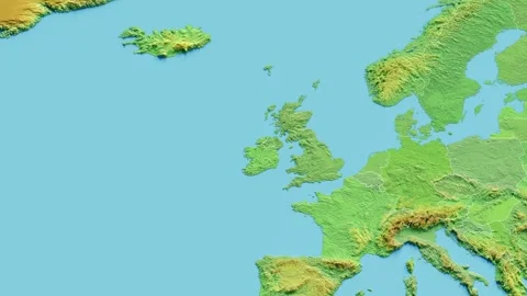 Ireland Map 3D animated with Borders Video stock 348525728