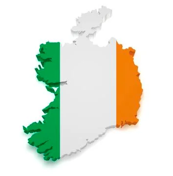 Ireland map 3d shape Stock Illustration