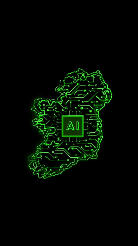 Ireland Map AI Chipset Technology Opener Vidéo 337171784