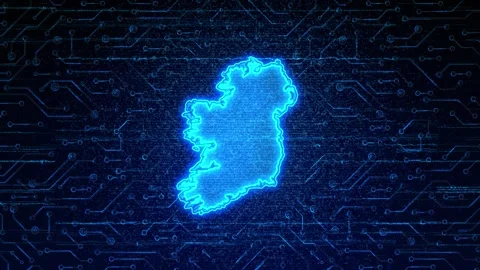 Ireland Map Digital Technology Opener Stock Footage 335081335