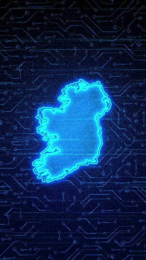 Ireland Map Digital Technology Opener Stock Footage 336312797