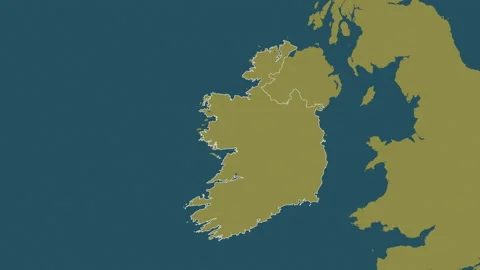 Ireland map - drive. Border. Pattern. Stock Footage 148444266