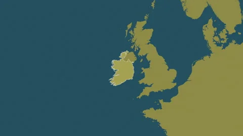 Ireland map - extract. Border. Pattern. Video stock 148447101