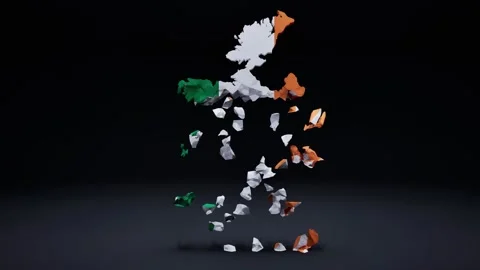 Ireland Map With Flag Stock Footage 324773580