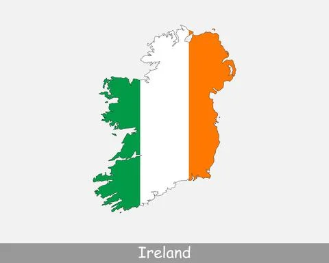 Ireland Map Flag 库存插图