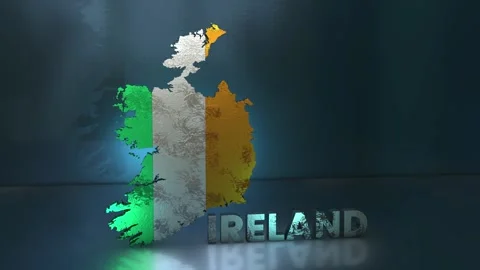Ireland Map Stock Footage 283079313