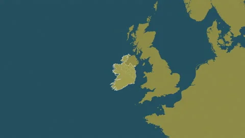 Ireland map - glide. Regions. Pattern. Video stock 148449163