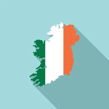 Ireland map icon flat vector. Northern island Stock Illustration