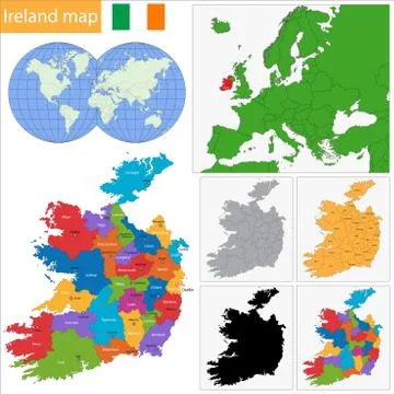 Ireland map Stock Illustration