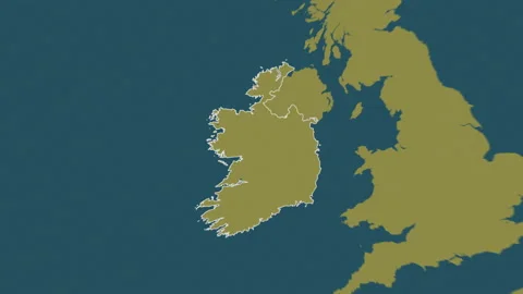 Ireland map - solid. Border. Pattern. Stock Footage 148450565