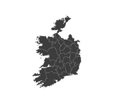 Ireland map on white background. Vector illustration. Stock Illustration