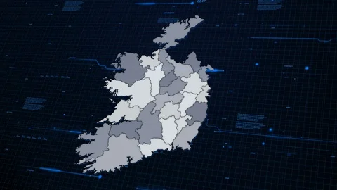 Ireland network map Stock Footage 87977521