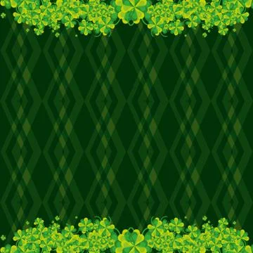Ireland pattern backdrop with clovers Illustrazione stock
