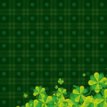 Ireland pattern backdrop with clovers Illustrazione stock