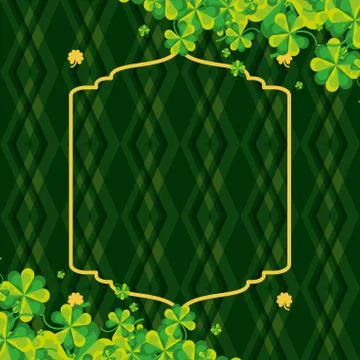 Ireland pattern backdrop with clovers Illustrazione stock