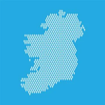 Ireland population. Statistic map made from stick figure people Illustrazione stock
