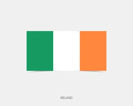 Ireland Rectangle flag icon with shadow. Stock Illustration