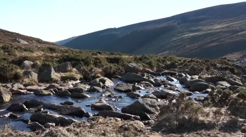 Ireland river flow mountains Stock Footage 46758631