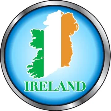Ireland Round Button Stock Illustration