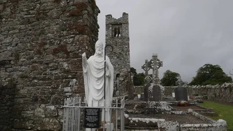 Ireland Saint Patrick statue at Hill of Slane Stock Footage 82329323