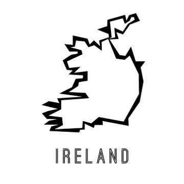 Ireland simple vector map outline - country shape sharp polygonal geometric s Stock Illustration