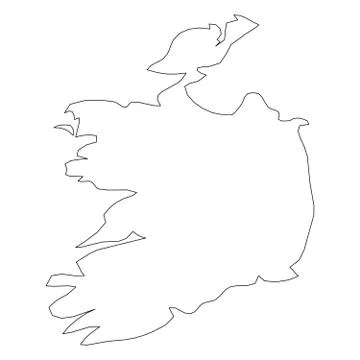 Ireland - solid black outline border map of country area. Simple flat vector イラスト素材