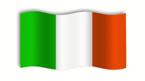 Ireland waving flag animation on both white and blue background Stock Footage 253624702