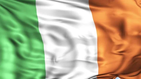 Ireland Waving Flag Background Stock Footage 204132593
