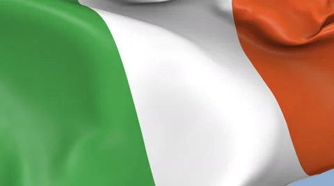 Ireland Waving Flag Background Loop Stock Footage 64219978