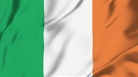 Ireland waving flag looping seamless for identity news politics sports camp.. Stock Footage 342879856