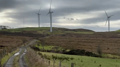 Ireland Windmill farm Stock Footage 148293564
