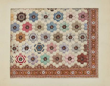 Irene Schaefer, Patchwork Quilt, c 1936 Patchwork Quilt Copyright: xpiemag... Fotos de archivo