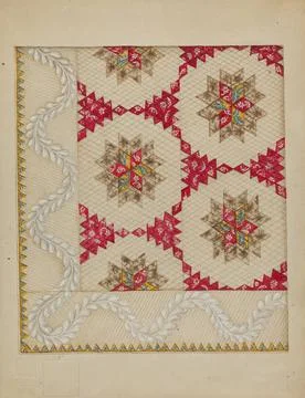 Irene Schaefer, Patchwork Quilt, c 1936 Patchwork Quilt Copyright: xpiemag... Stock Photos