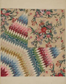 Irene Schaefer, Patchwork Quilt, c 1936 Patchwork Quilt Copyright: xpiemag... 스톡 사진