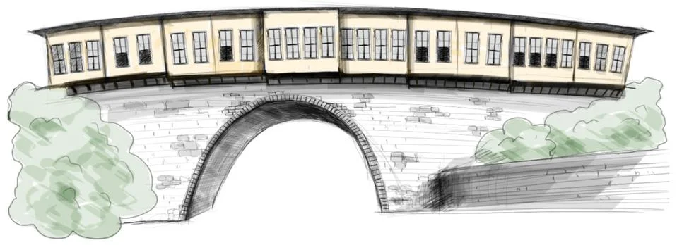 Irgandi bridge 스톡 일러스트