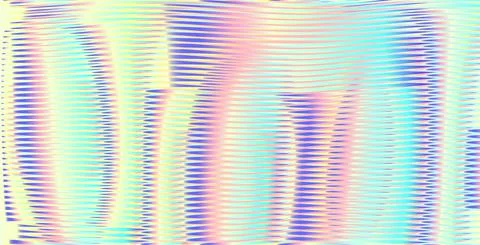 Iridescent abstract background with wavy lines and rounded shapes with glow Stock Illustration