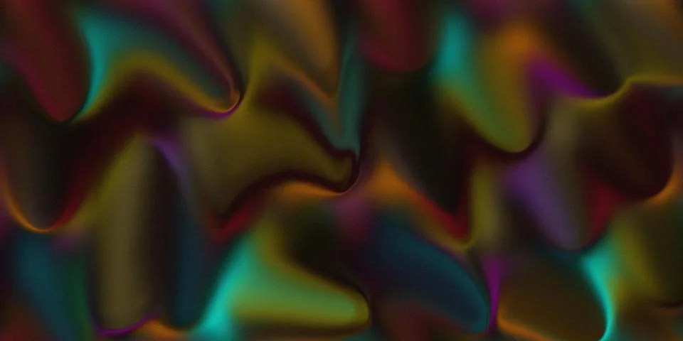 Iridescent abstract fluid waves creating a colorful modern gradient texture Stock Illustration
