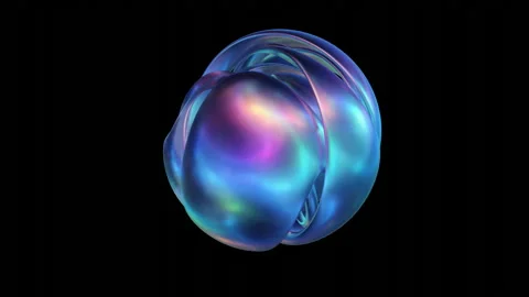 Iridescent Abstract Spherical 3D Art Stock Footage 294372118