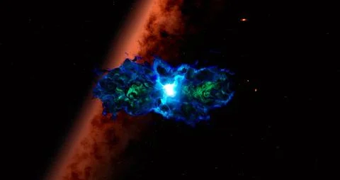 Iridescent Blue Nebula Stock Illustration